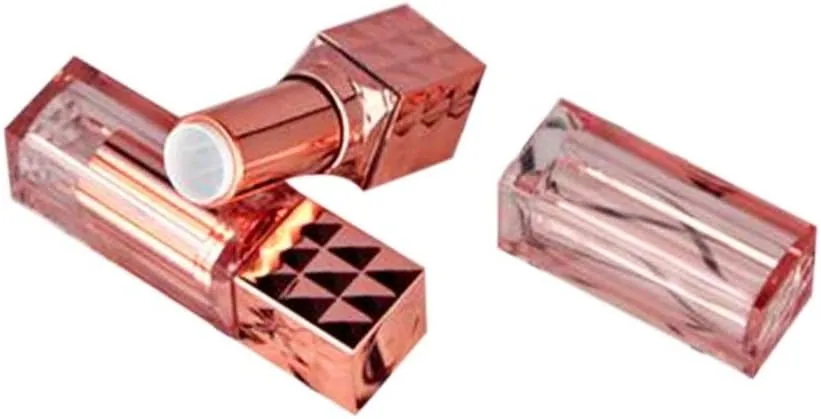 Home Spare Empty PET Bottles Diy High-Grade 12.1Mm Empty Plastic White Rose Gold Lipstick Tube Travel Cosmetic Container Lip Balm Tubes Bottles 20Pcs/Lot