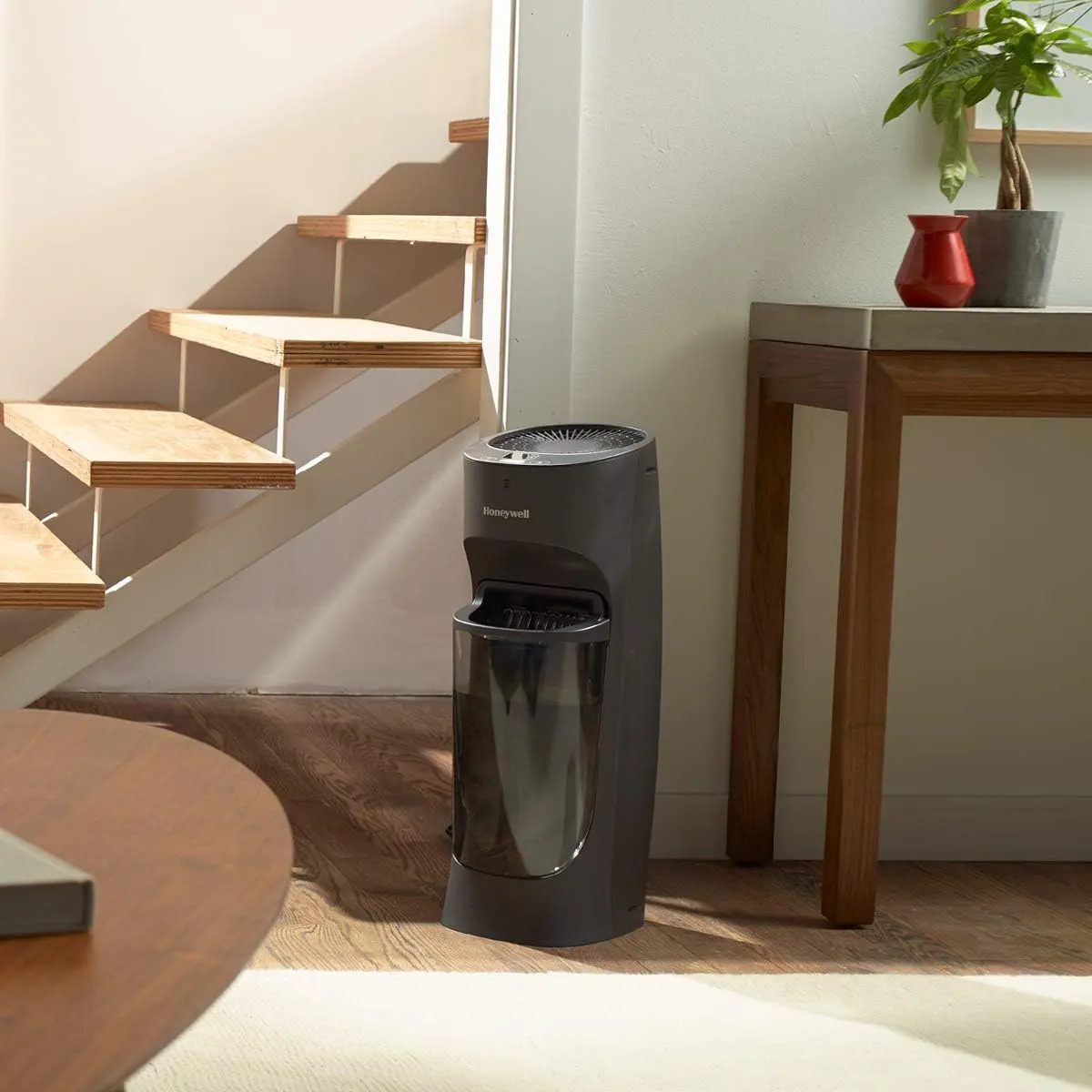 Honeywell Top Fill Tower Humidifier, Digital Humidistat, Black – Cool Mist Humidifier for Bedroom, Home or Office with Space Saving Tower Design