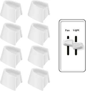 Hoolerry 4 Pcs Dimmer Switch Knob Dimmer Replacement Knob Compatible Replacement Set of Two Split for Compatible with Lutron Skylark Fan Speed & Light Control (White)