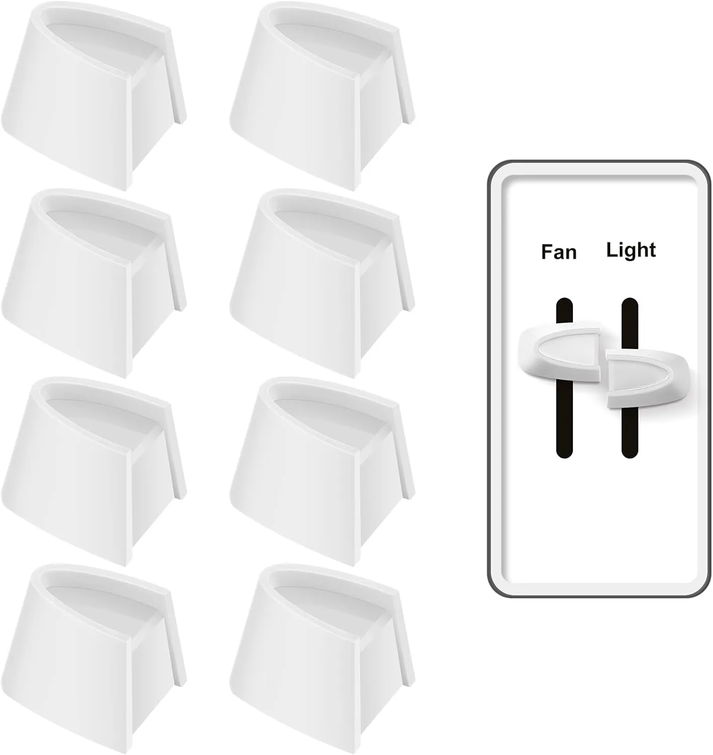 Hoolerry 4 Pcs Dimmer Switch Knob Dimmer Replacement Knob Compatible Replacement Set of Two Split for Compatible with Lutron Skylark Fan Speed & Light Control (White)