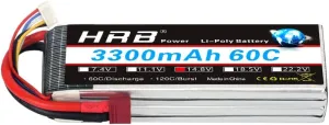 HRB 4S 3300mAh Lipo Battery Soft Case 14.8V 60C T RC Lipo Battery Compatible with RC Car Airplane Truck Boat