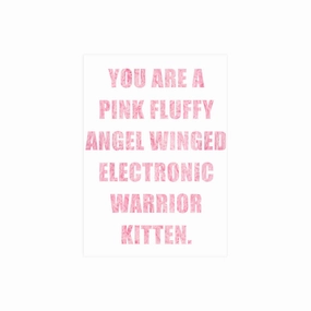 Iko Iko Words Card Pink Fluffy Kitten