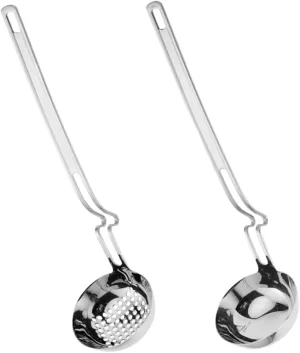 IMIKEYA 1 Soup Spoon Drain Stainless Steel Hot Pot Utensil Space-saving Design Long-lasting Kitchen Supplies