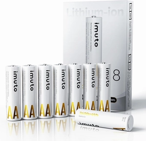 imuto Rechargeable aa Batteries, 3600mWh aa Lithium Batteries 8 Pack, 1.5V 2A Output Double a Battery, 1600  Cycle Life