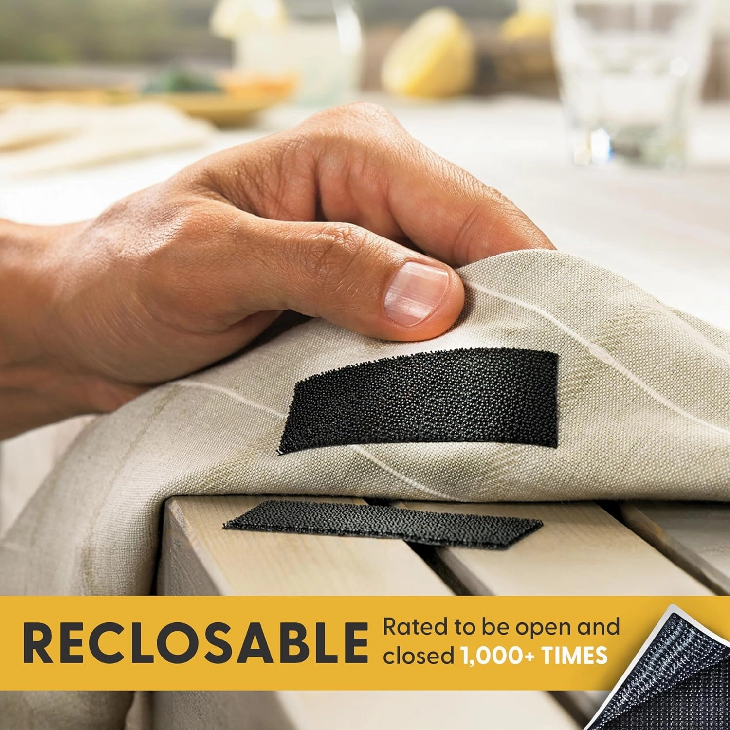 Industrial Strength - 5FT Black Indoor/Outdoor Adhesive Mounting Tape - Self Mating Reclosable Fastener Compatible with 3M SJ3550 / SJ3560 Dual Lock