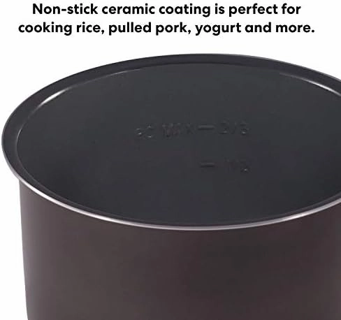 Instant Pot Ceramic Inner Cooking Pot 8-Qt, Non-Stick Coated Interior, Rice Cooker, Cooking Pot for Slow Cooking, Gray