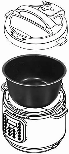 Instant Pot Ceramic Inner Cooking Pot 8-Qt, Non-Stick Coated Interior, Rice Cooker, Cooking Pot for Slow Cooking, Gray