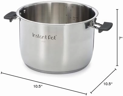 Instant Pot Stainless Steel Inner Cooking Pot with Handles, 8-Qt, Polished Surface, Rice Cooker, Stainless Steel Cooking Pot, Use with 8-Qt Duo Evo ,Pro & Pro Crisp