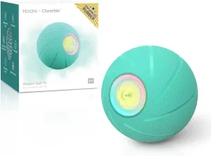 Intelligent Interactive Dog Toy, [Enhanced Rubber Version] Wicked Ball PE,3 Interactive Modes,Active Rolling Ball for Medium and Large Dogs with LED Lights,DC Rechargeable