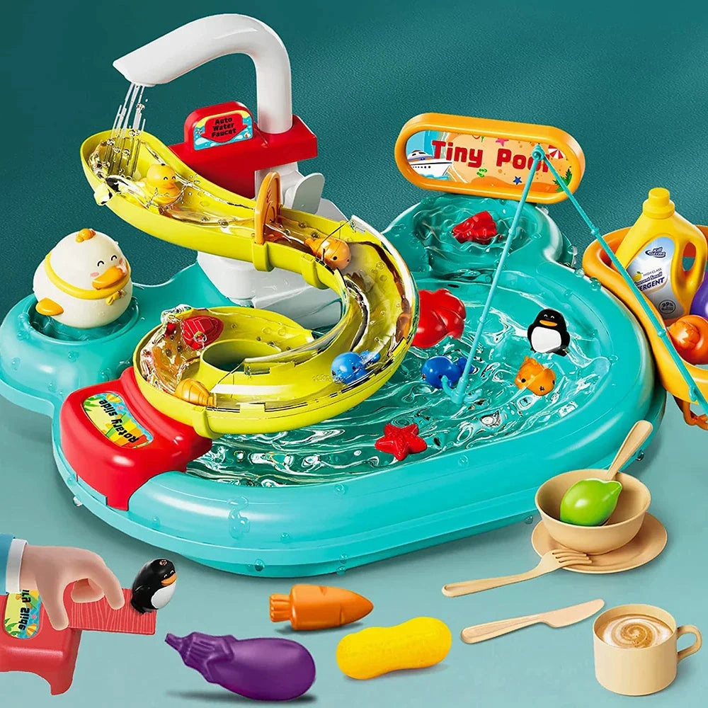 Interactive Water Fun - Play Kitchen And Fishing Set For Children