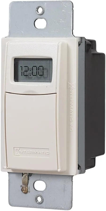 Intermatic EI400LAC Electronic 1 Second to 24 Hour Auto-Off Timer - Easy Operation, Silent Functionality, Easy Installation, Light Almond Finish - Versatile Timer Switch for Lights, Fans, Appliances