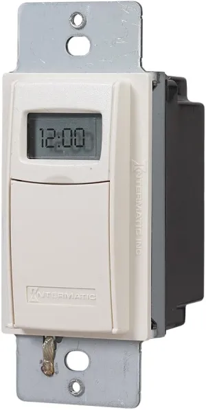 Intermatic EI400LAC Electronic 1 Second to 24 Hour Auto-Off Timer - Easy Operation, Silent Functionality, Easy Installation, Light Almond Finish - Versatile Timer Switch for Lights, Fans, Appliances