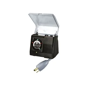 Intermatic P1131 Heavy-Duty Outdoor Plug-in Timer - 24-Hour Grounded Timer with 2 On/Off Settings, Weatherproof Flip-Open Cover - Ideal for Pumps, Landscaping, and Holiday Lighting