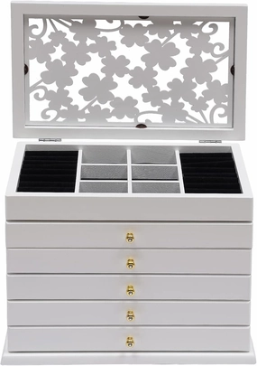 Jewelry Box,6-Layers Jewelry Storage Organizer,Wooden Retro Jewelry Box,Women Organizer for Jewelries Watches Ring(Style 3)