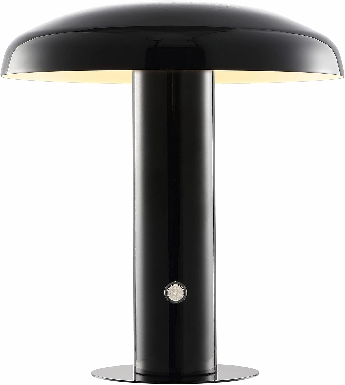 JONATHAN Y JYL7114A Suillius 11" Contemporary Bohemian Rechargeable/Cordless Portable Iron Integrated LED Mushroom Table Lamp Modern, Coastal Bedside Desk Nightstand Lamp, Black