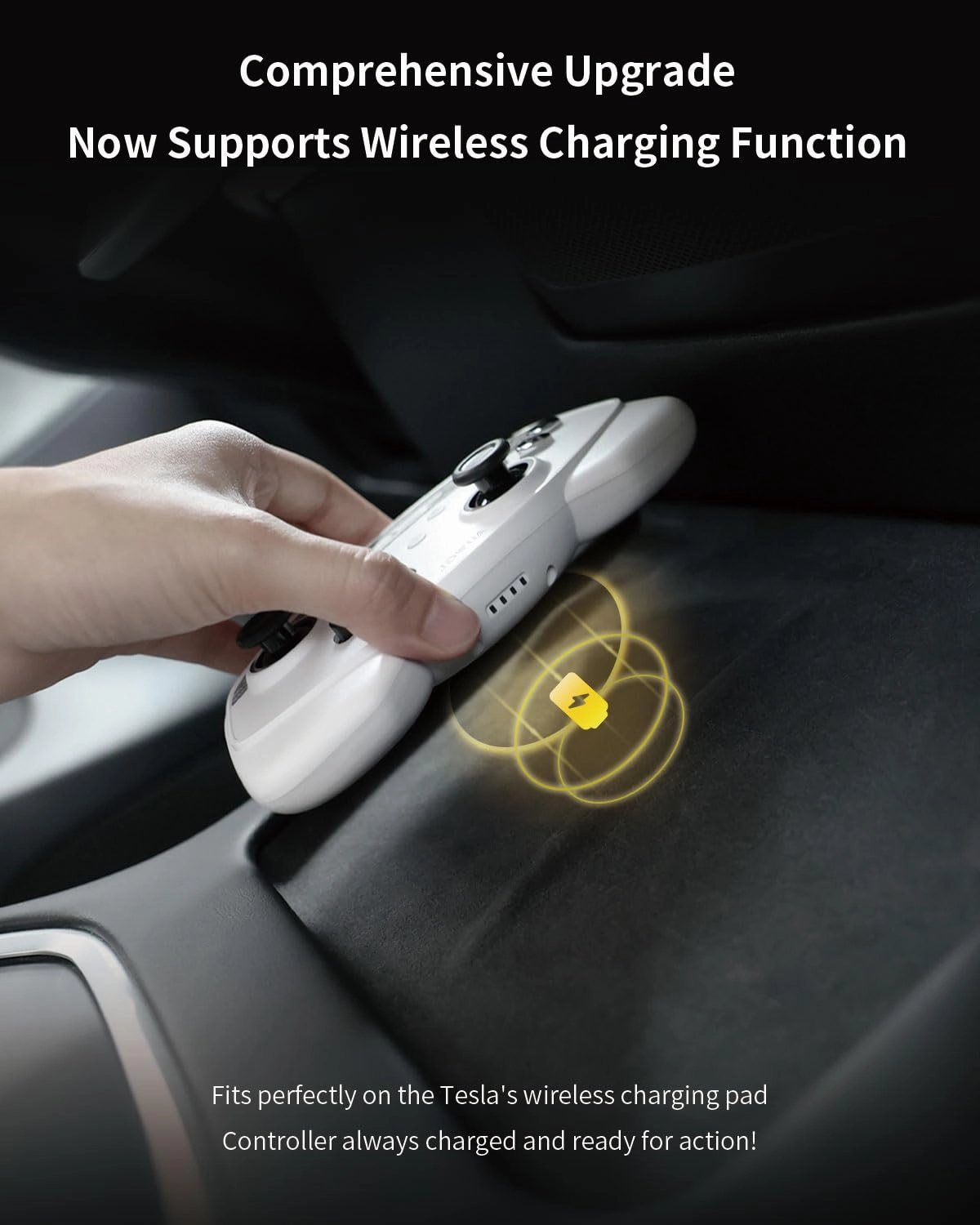 Jowua Multi-Device Wireless Controller Compatible for Tesla 2025 New Model YModel 3/Y/S/X/cybertruck Compatible for Switch, one controller set, SPECIAL PROGRAMMED and DESIGN FOR TESLA White [nintendo_switch,windows,ios,android]