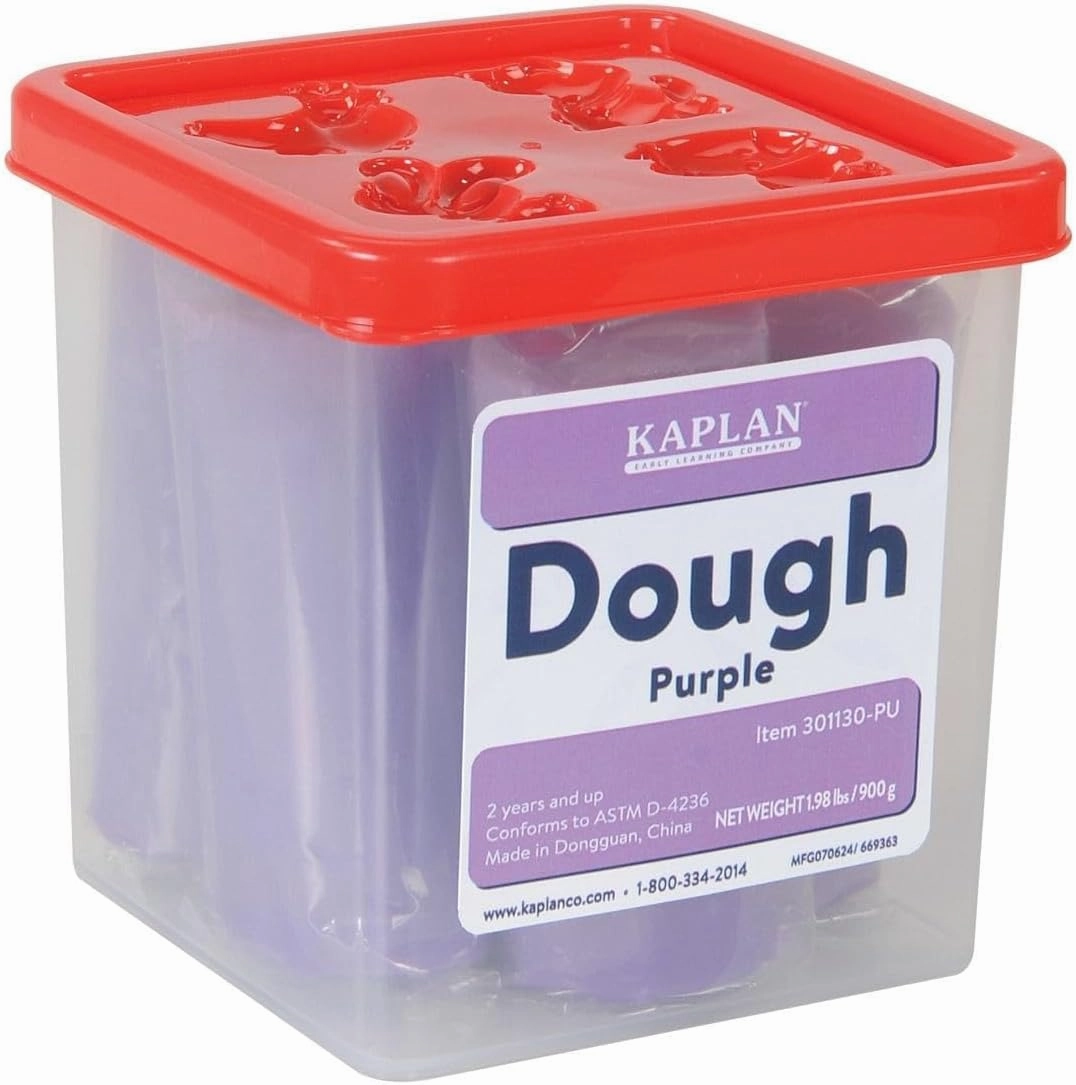 Kaplan Early Learning Kaplan Dough Classic Colors Set - 6 Non-Toxic 1.98 lb Containers for Creative Play - Ideal for Molding, Stamping, and Rolling - Safe, Pliable Play Dough for Toddlers/Kids, Ages