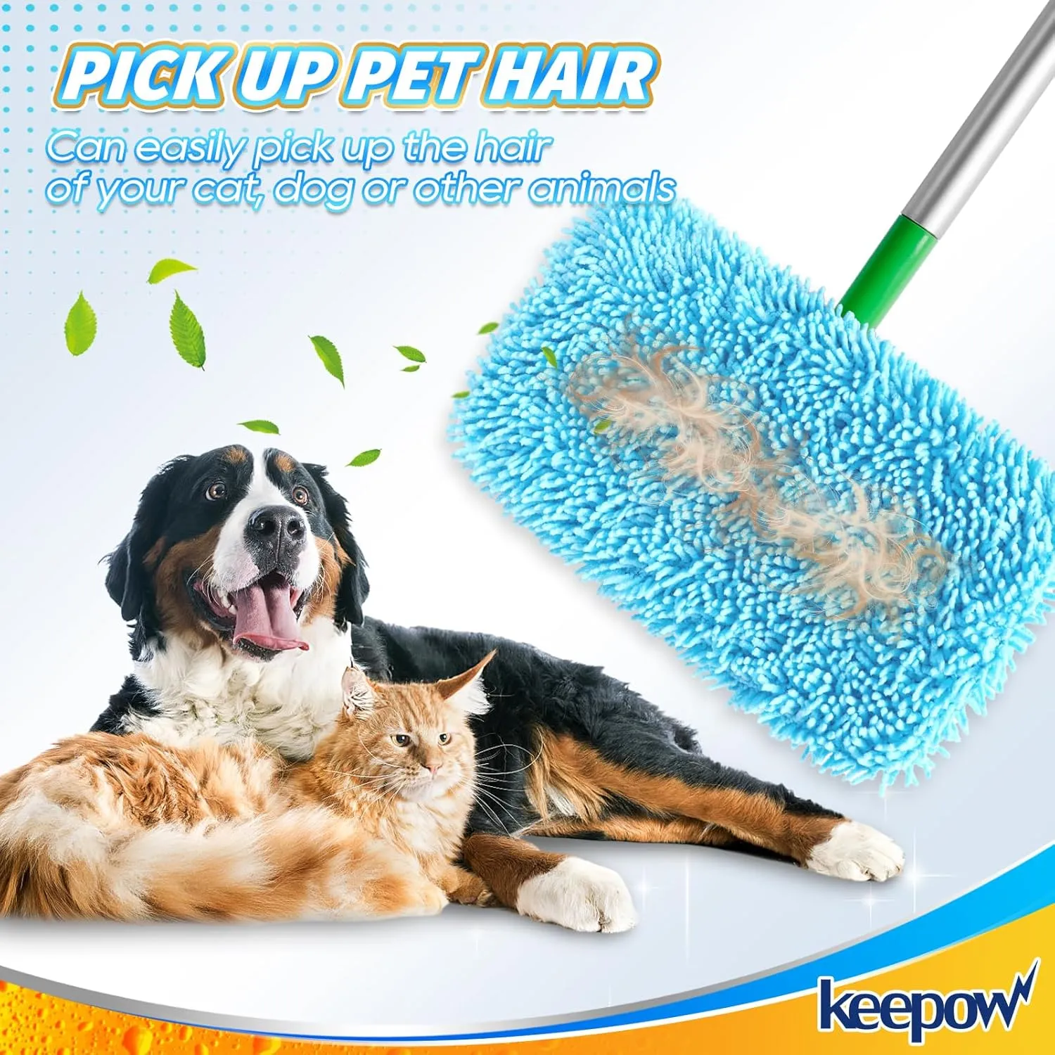 KEEPOW Wet Pads Refill for Swiffer Sweeper Mop - Dry Sweeping Cloths for Floor Mopping and Cleaning - Pet Heavy Duty Pads Refills, Upgraded Reusable (10 Pack)
