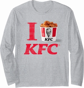 KFC I Heart KFC Bucket of Fried Chicken Retro Food Long Sleeve T-Shirt