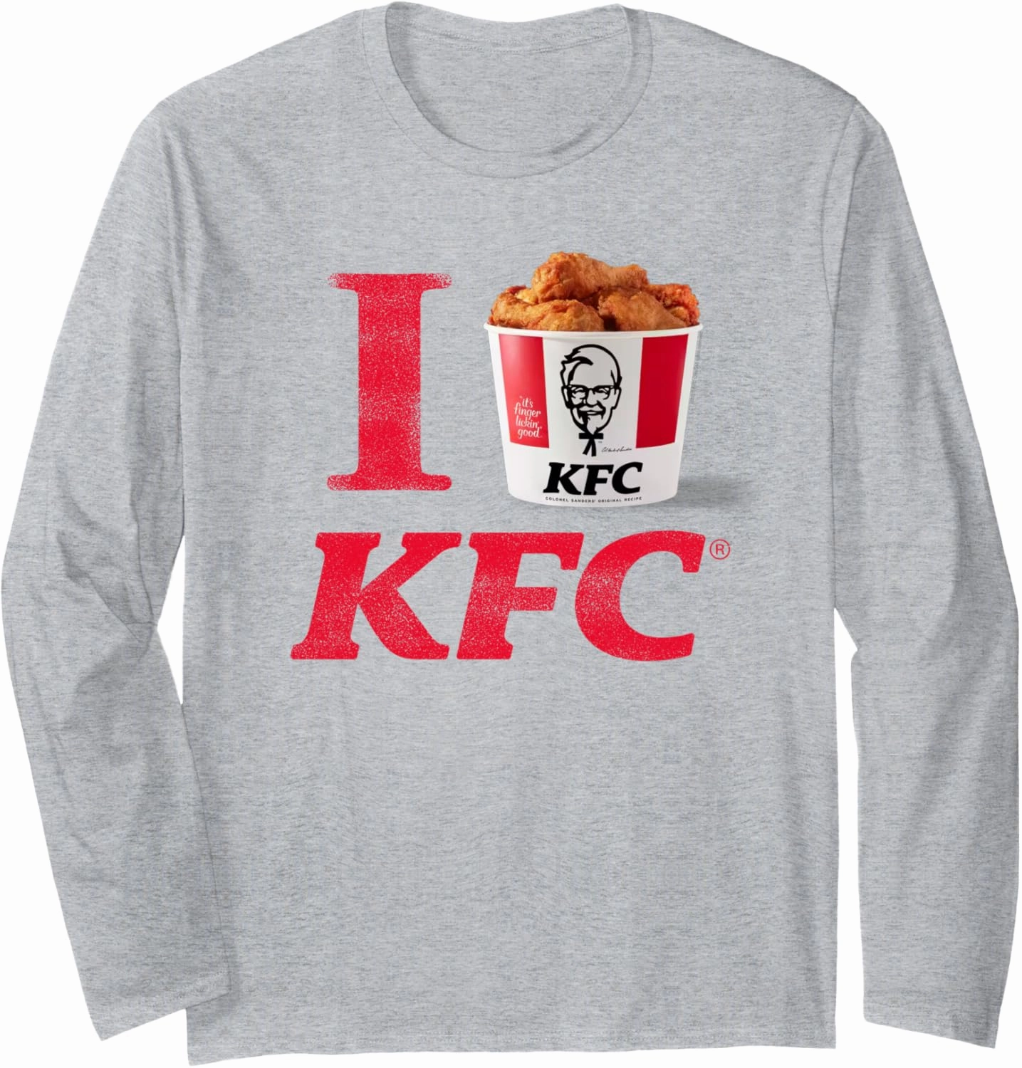 KFC I Heart KFC Bucket of Fried Chicken Retro Food Long Sleeve T-Shirt