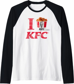 KFC I Heart KFC Bucket of Fried Chicken Retro Food Raglan Baseball Tee
