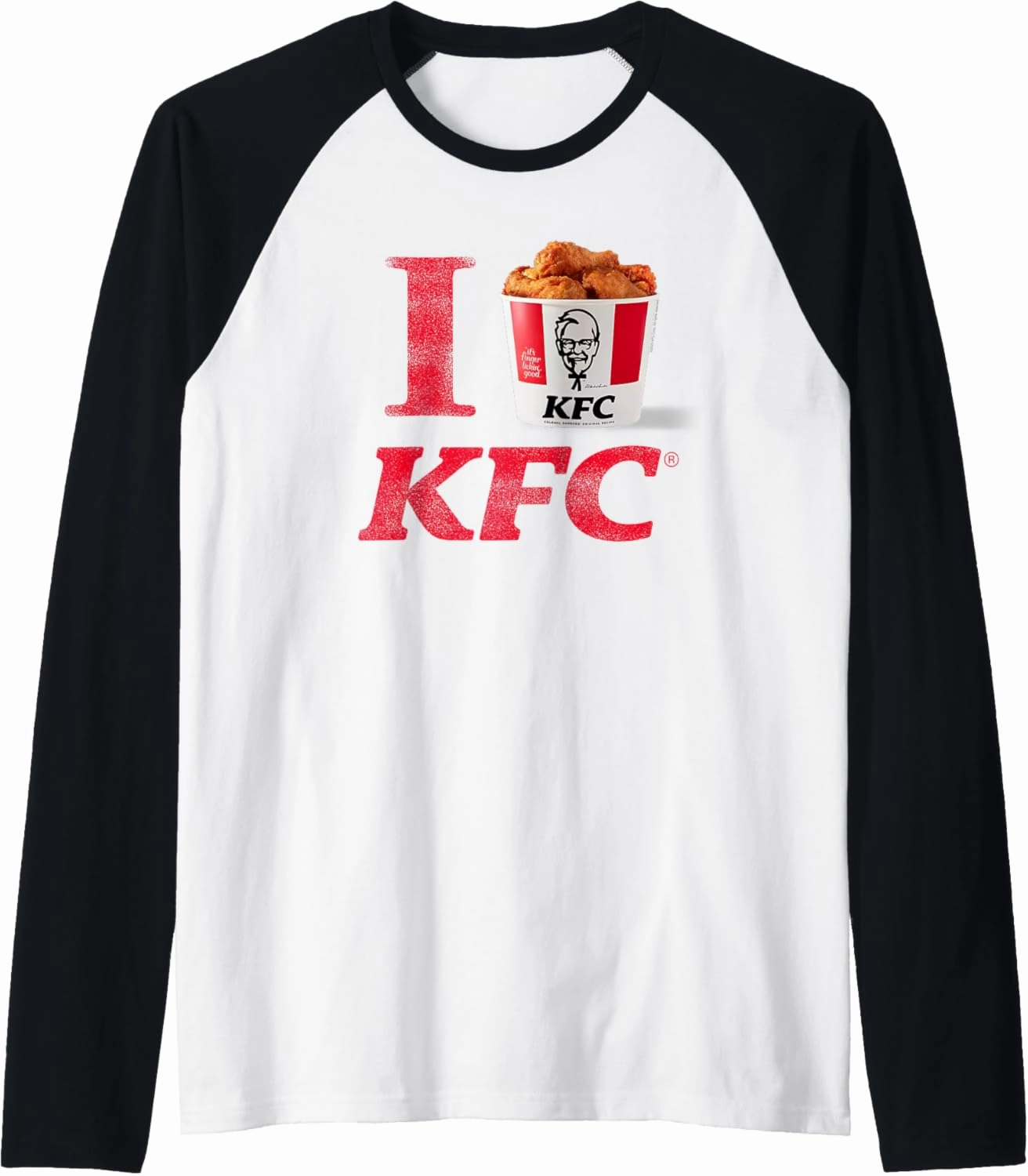 KFC I Heart KFC Bucket of Fried Chicken Retro Food Raglan Baseball Tee