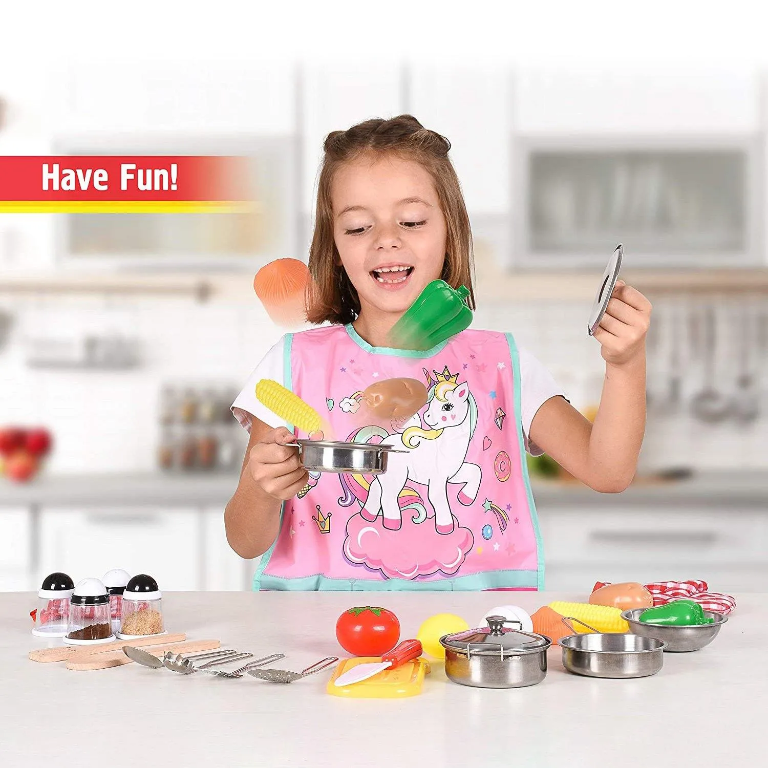 Kids Kitchen Toy Playset, Educational Kitchen Set Accessories For Girls And Boys