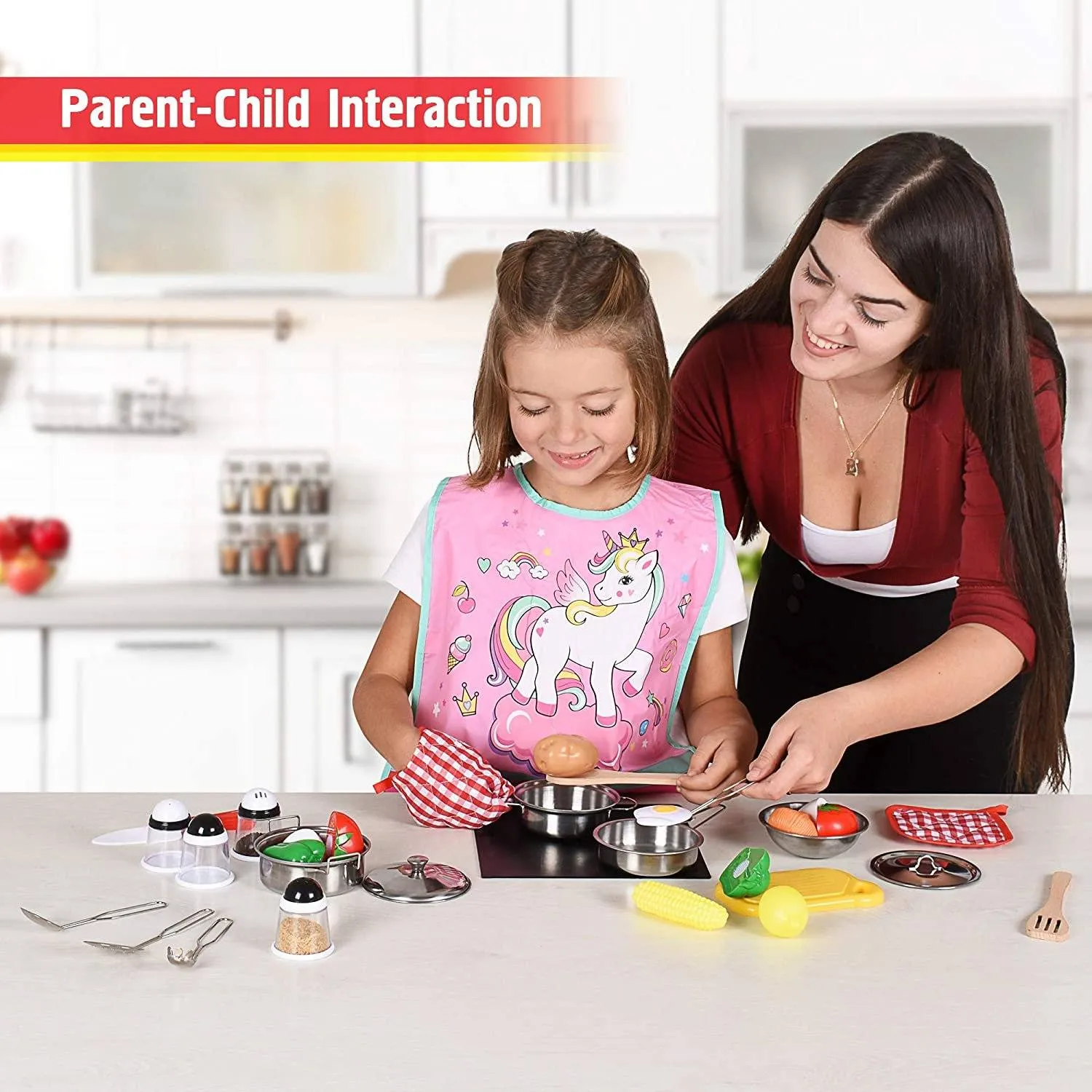 Kids Kitchen Toy Playset, Educational Kitchen Set Accessories For Girls And Boys