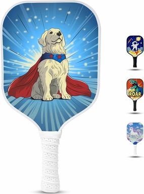 Kids Pickleball Paddle – Playful Dog Design | Lightweight Fiberglass for Toddlers & Kids Under 12 (Only 0.37 lbs) | Small Grip for Easy Handling | Junior Youth for Boys & Girls