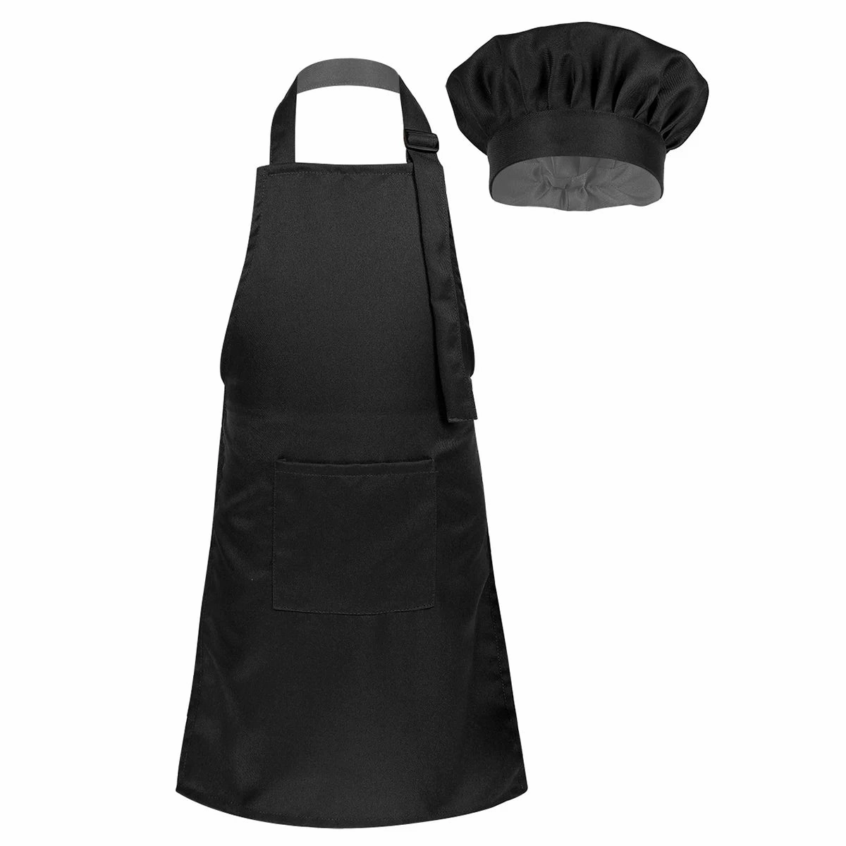 Kids Role Play Apron & Chef Hat Set for Cooking, Baking, Painting, Halloween Costume