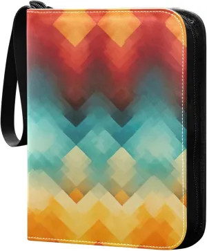 Kigai Geometric Painted Card Binder - 400 Pockets Card Holder with 50 Sleeves, Trading Card Album Folder for Boys Girls