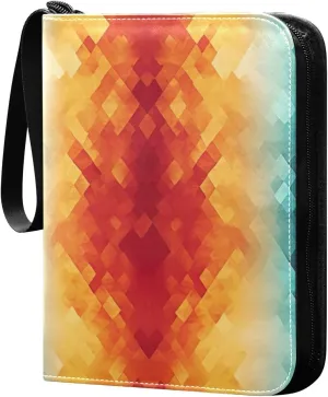 Kigai Geometric Painted Card Binder - 400 Pockets Card Holder with 50 Sleeves, Trading Card Album Folder for Boys Girls