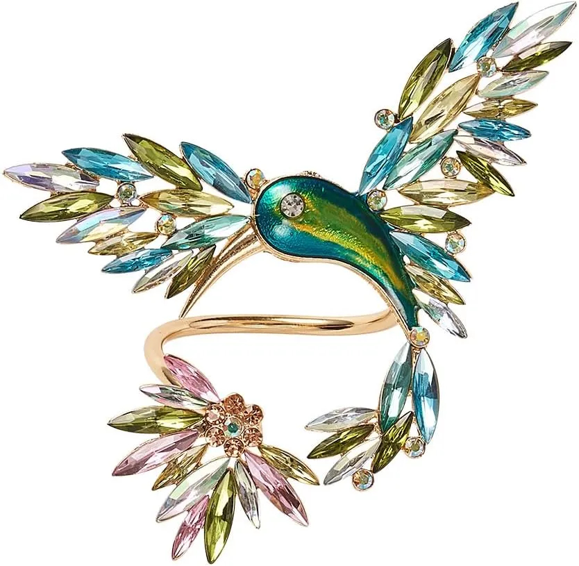 Kim Seybert Hummingbird Napkin Ring in Multi, Set of 4