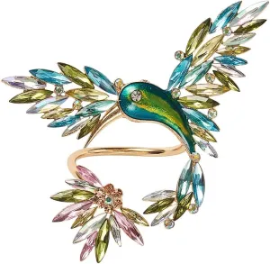 Kim Seybert Hummingbird Napkin Ring in Multi, Set of 4