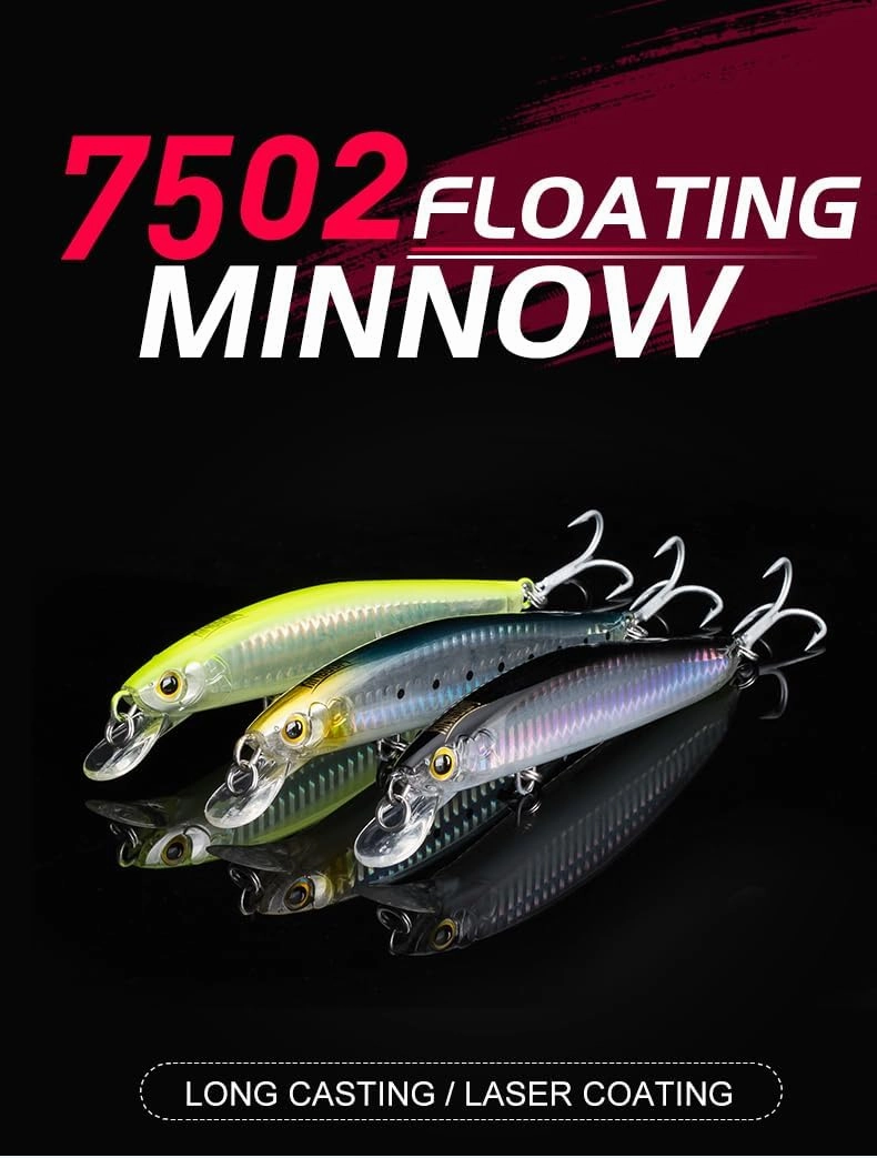 KINGDOM 6 Colors Minnow Lure 120/130mm Floating Fishing Bait 23/30g Strong Noise and Special Swimming Style Integrated Steel Wire Inside The Body Laser Eye-catching Appearance Fishing Plugs