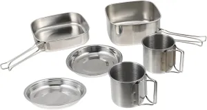 Kisangel 1set Outdoor Camping Cookware Stainless Steel Portable Cooking Pots Frying Pan and Cups for Picnic Hiking and to Clean and Store