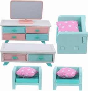 Kisangel 1Set Miniature Doll House Furniture Set Living for DIY Accessories for Creative Play Birthdays and Holidays