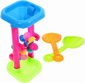 Kisangel 1Set Sand and Water Wheel Tower Model Beach Hourglass Tower Plastic Sand Wheel for Kids Beach Sandbox Playing Toy