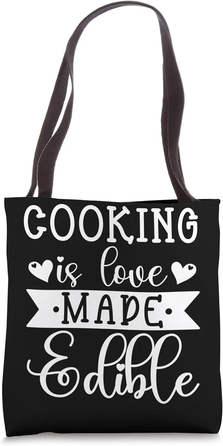 Kitchen Chef Cooking Is Love Made Edible Funny Kitchen Chef Tote Bag