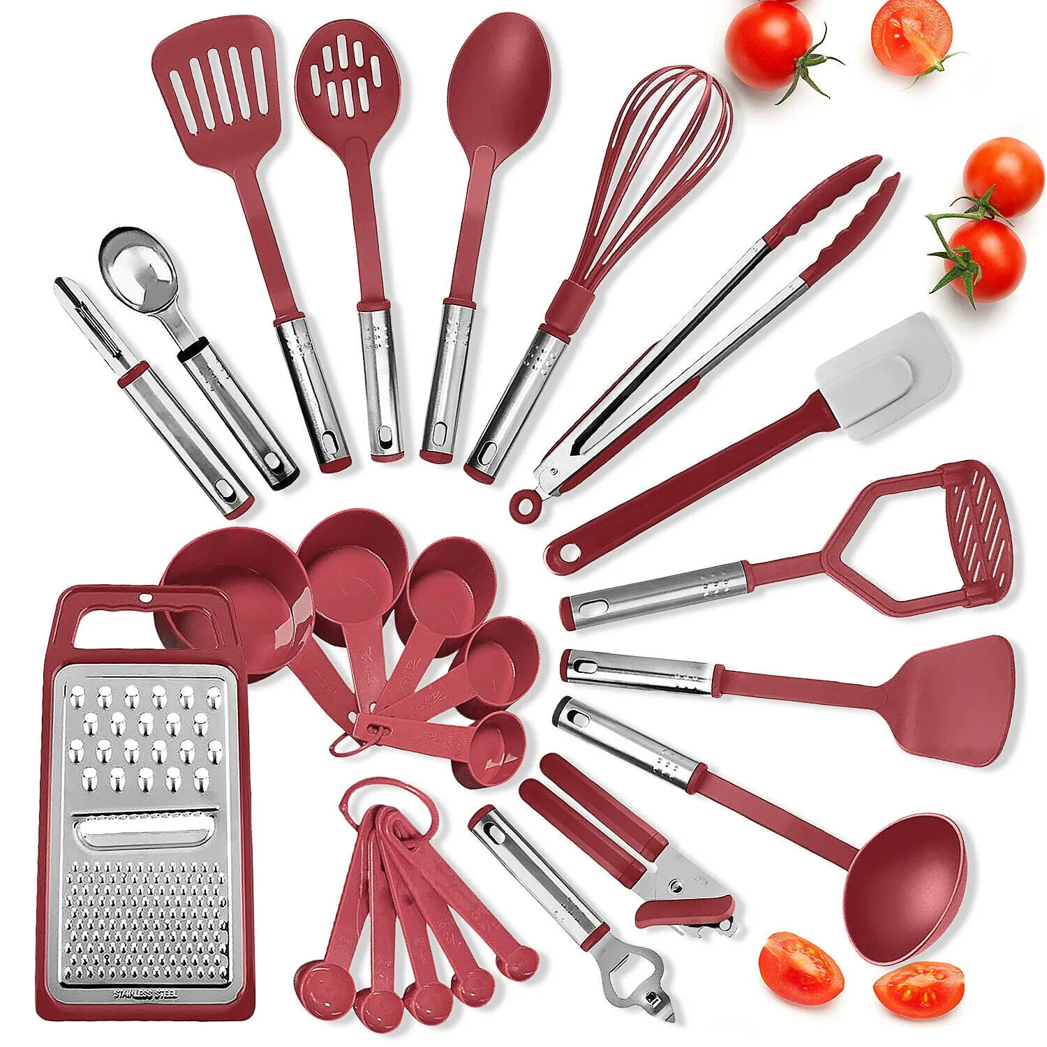 Kitchen Utensils & Gadgets Set - Stainless Steel Cooking Tools 24pcs