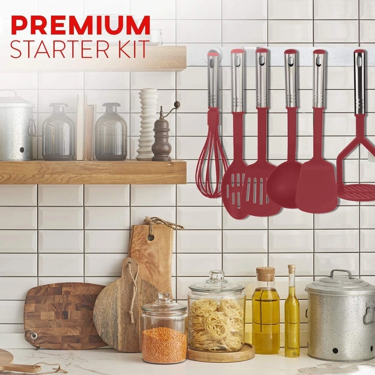Kitchen Utensil Set, 24 Nylon and Stainless Steel Cooking Utensils