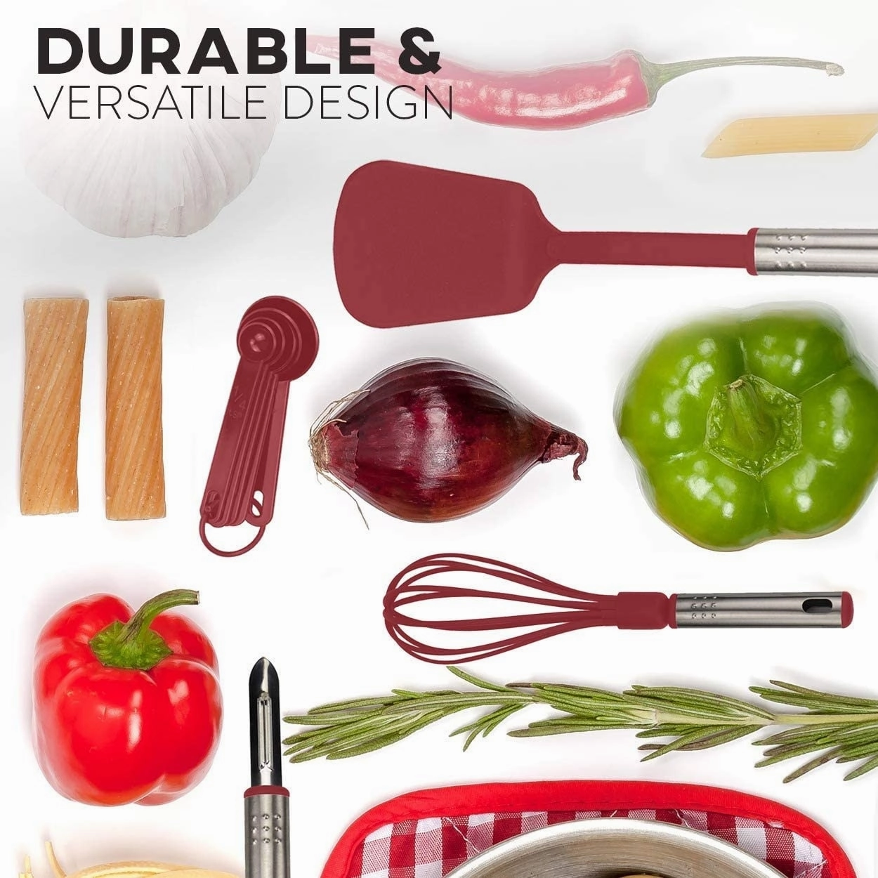 Kitchen Utensil Set, 24 Nylon and Stainless Steel Cooking Utensils