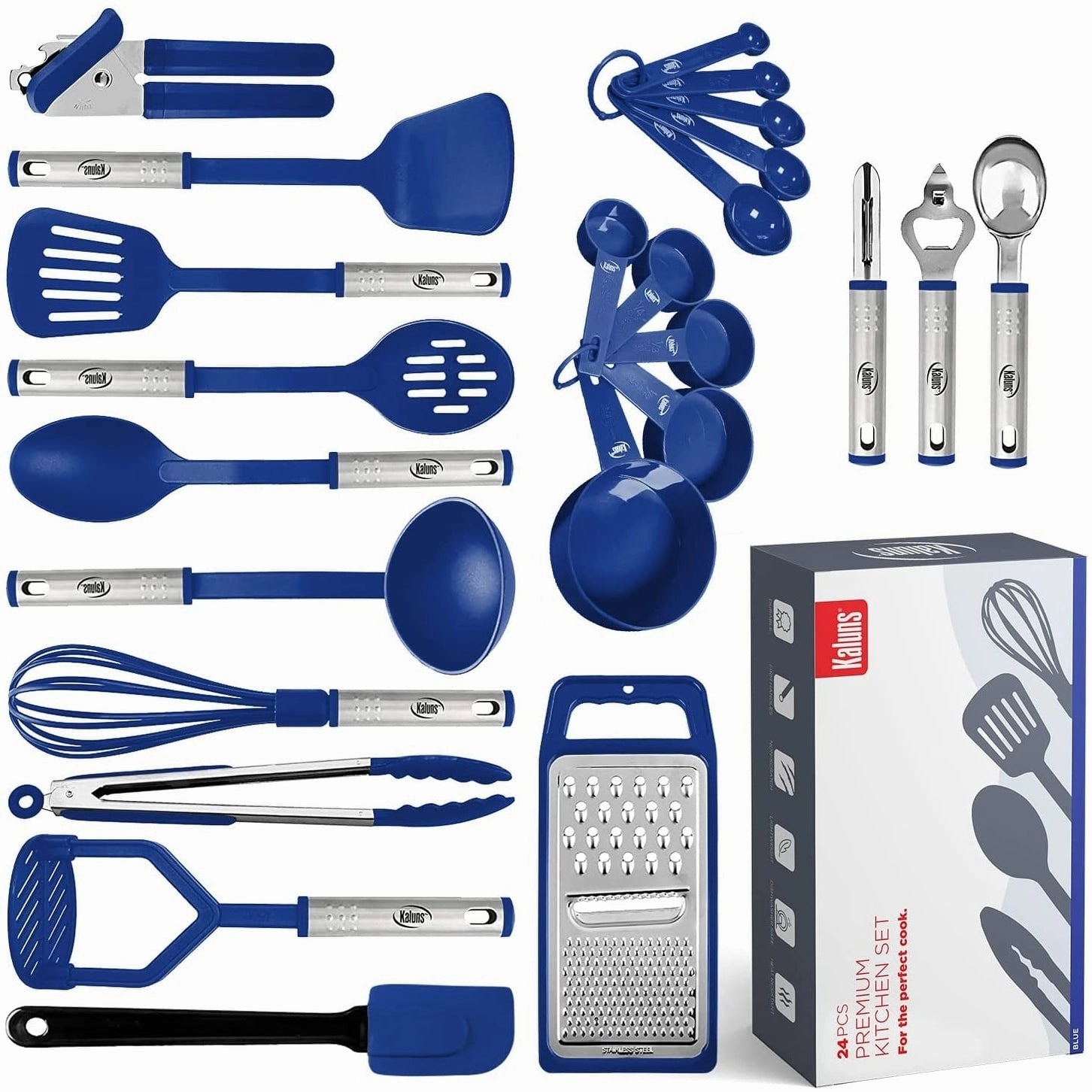 Kitchen Utensil Set, 24 Nylon and Stainless Steel Cooking Utensils