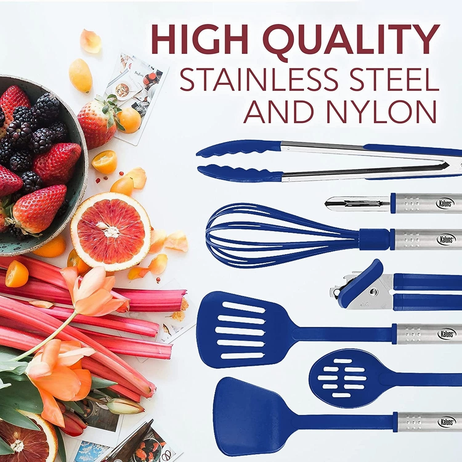 Kitchen Utensil Set, 24 Nylon and Stainless Steel Cooking Utensils