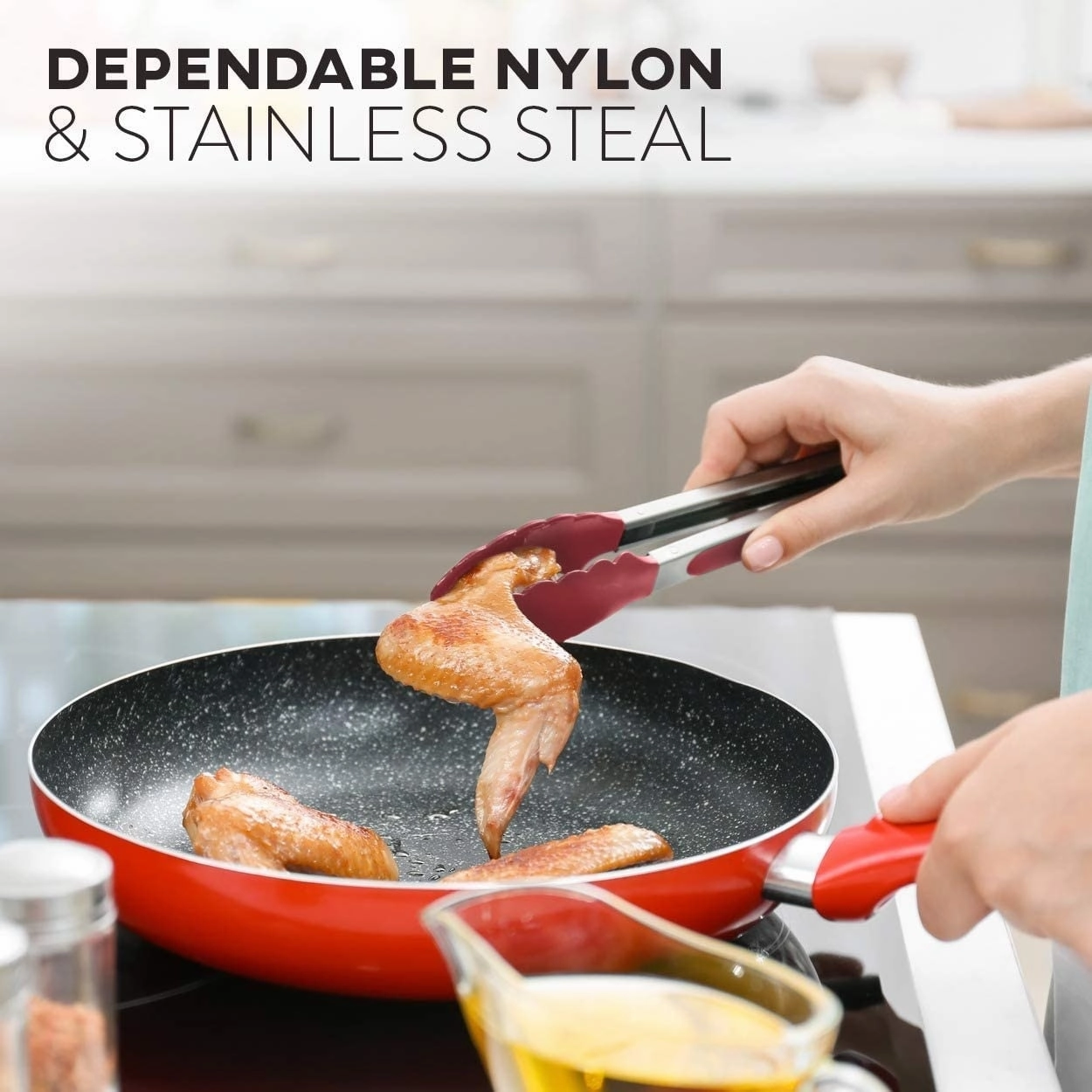 Kitchen Utensil Set, 24 Nylon and Stainless Steel Cooking Utensils