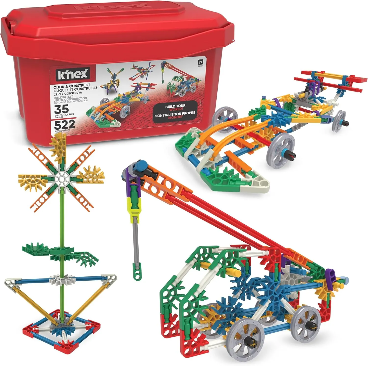 K'NEX - Click & Construct Value Building Set - 522 Pieces, STEM Building, Creative Play Set‚ Ages 7 