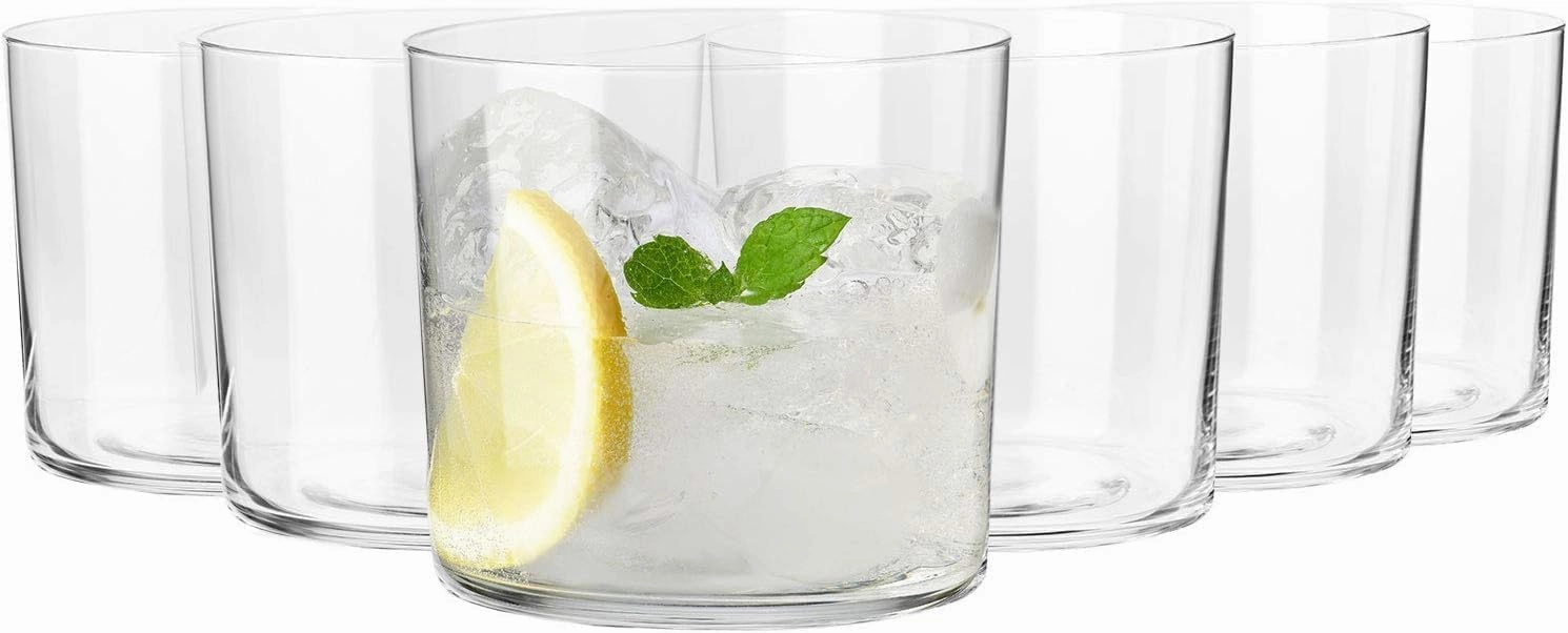 Krosno Cider Water Juice Glasses, Set of 6, 12 fl oz, Mixology Collection, Lightweight Everyday Drinking Glasses, Multi-Purpose, Dishwasher Safe, Made in Europe
