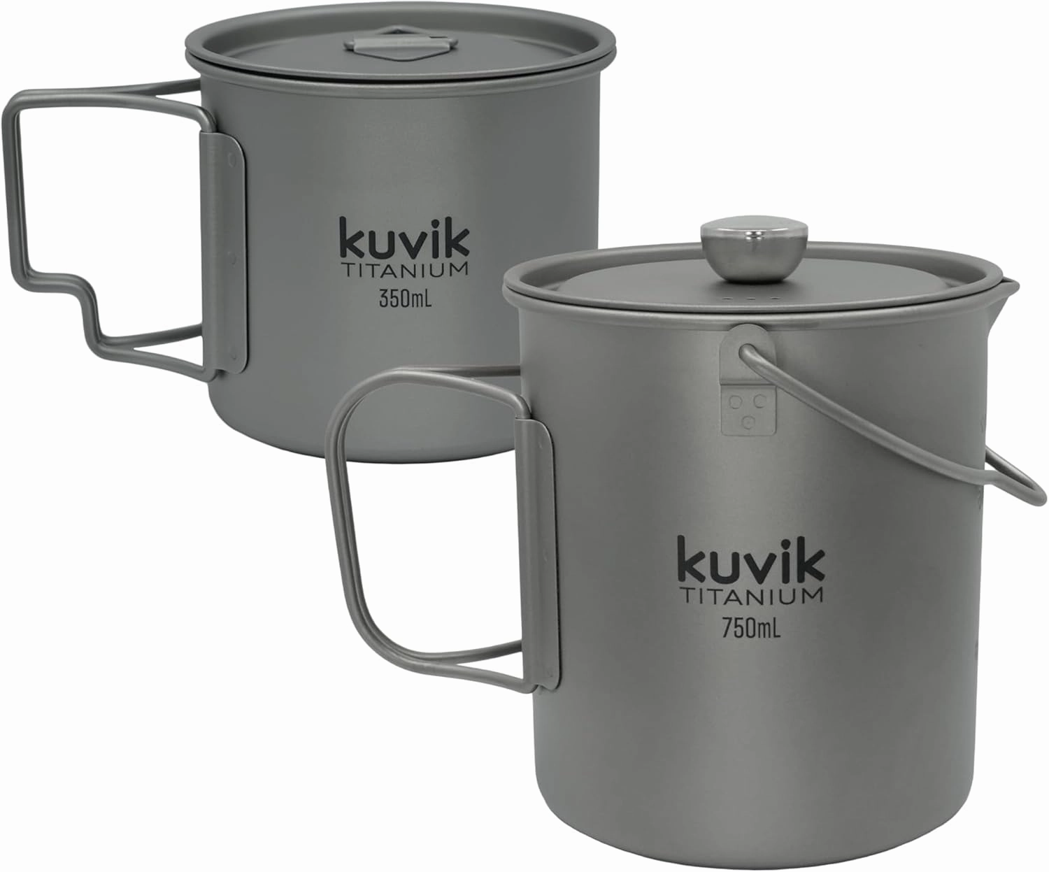 Kuvik 350ml (11.8 oz) Titanium Cup & 750ml (25.4 oz) Titanium French Press Bundle