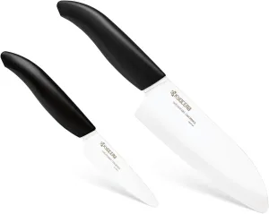 KYOCERA Revolution 2-Piece Ceramic Set: Chef Knife for Your Cooking Needs, 5.5 INCH, 3 INCH, White