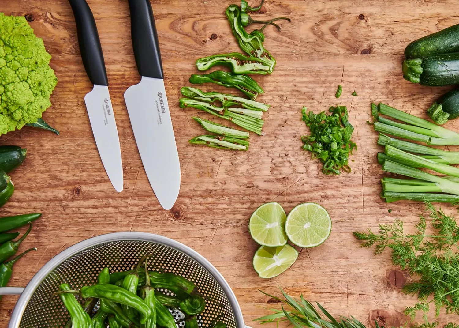 KYOCERA Revolution 2-Piece Ceramic Set: Chef Knife for Your Cooking Needs, 5.5 INCH, 3 INCH, White